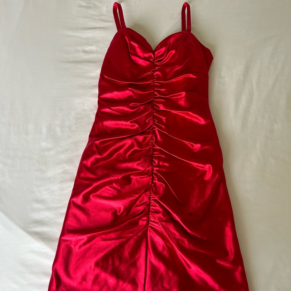 Elegant Red Satin Dress